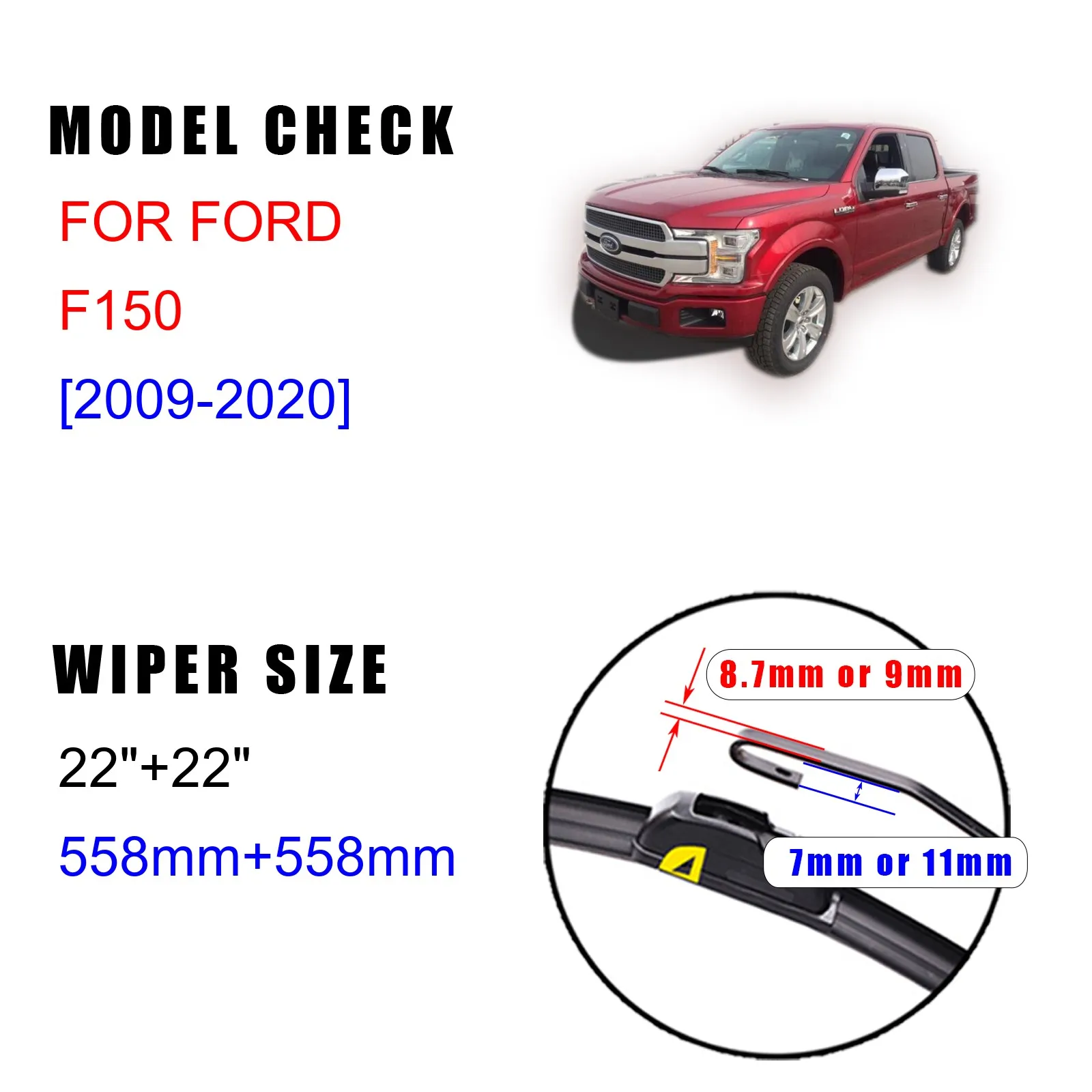 Щетки стеклоочистителя переднего стекла для Ford Raptor F150 2009 ~ 2020 Φ 2010 2011 2013 2018