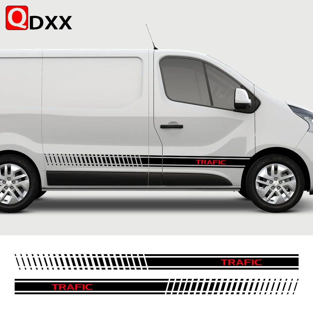 

2PCS Car Line Graphics Stickers For Renault Trafic 2 3 MK2 MK3 Camper Van Tuning Accessories Door Side Stripes Vinyl Film Decals