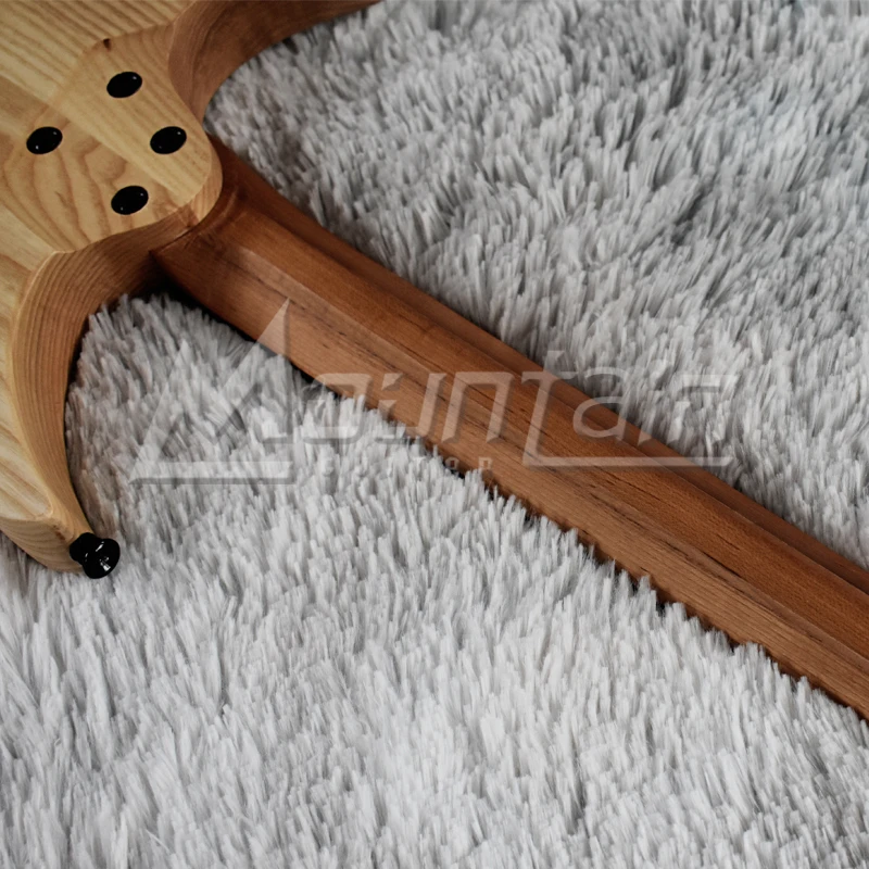 Горная безголовая гитара fanned fret 25,5-25 'пепельный корпус Пламя клен Топ жареный кленовый гриф fret