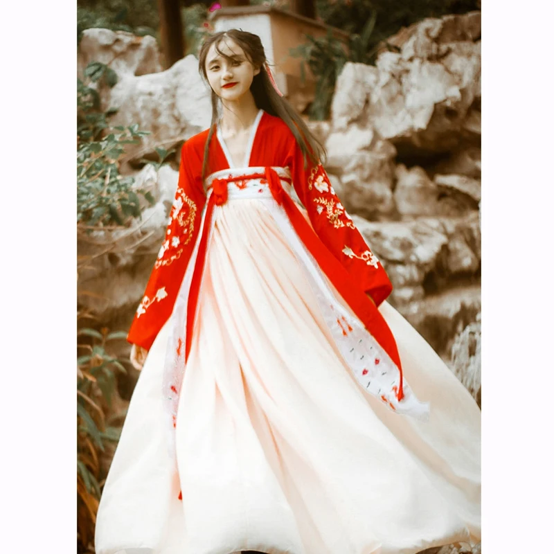 

Фея косплей летние традиционные народные танцевальные костюмы Китайская одежда ханьфу костюм Хана династии женская одежда старинная Кита...