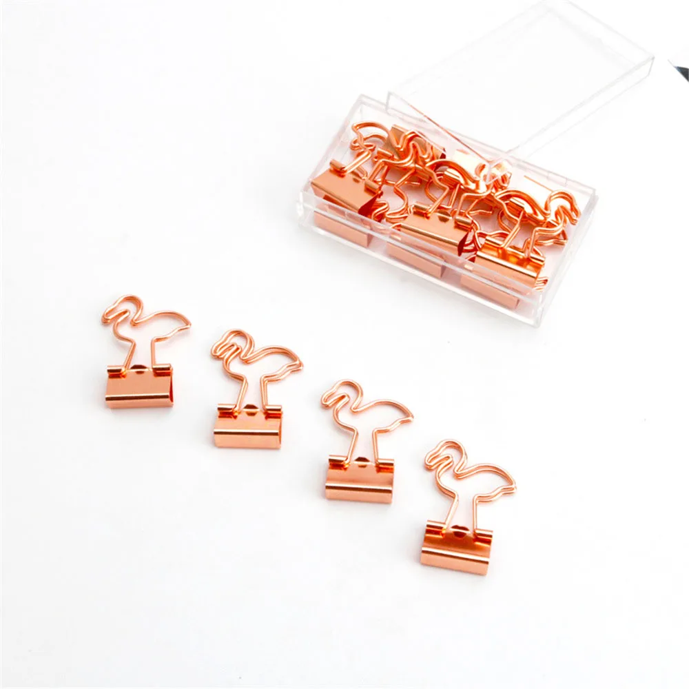 9 шт Фламинго дизайн Скоба зажим корейский выдалбливают металлические скобы