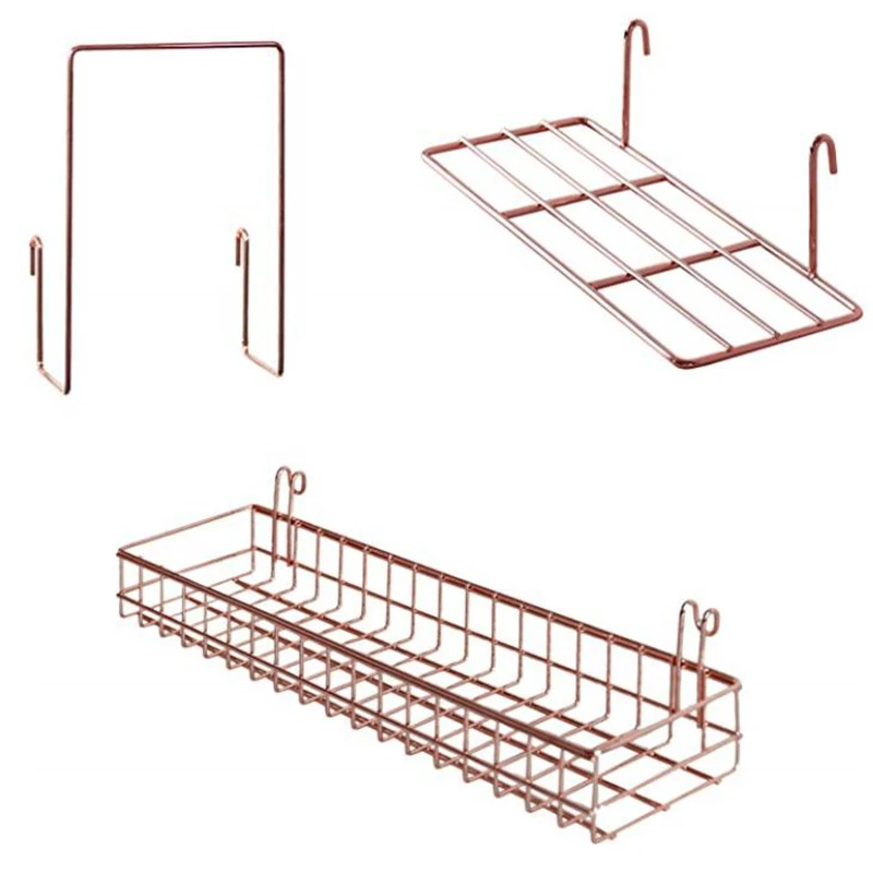 

3 предмета в комплекте, розы и Золотая сетчатая корзина с крючками в виде книжной обложки Дисплей полки для стены сетки Панель Органайзер на...