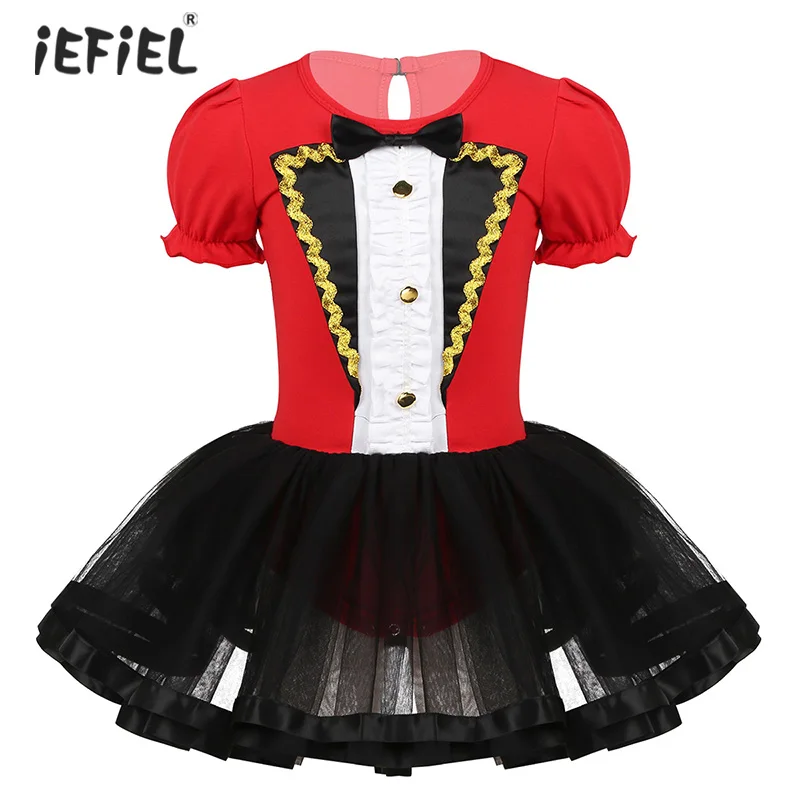 Infant Baby Girls Circus Ringmaster Costume Short Sleeve Mesh Romper Tutu Dress Halloween Carnival Birthday Theme Party Up | Детская