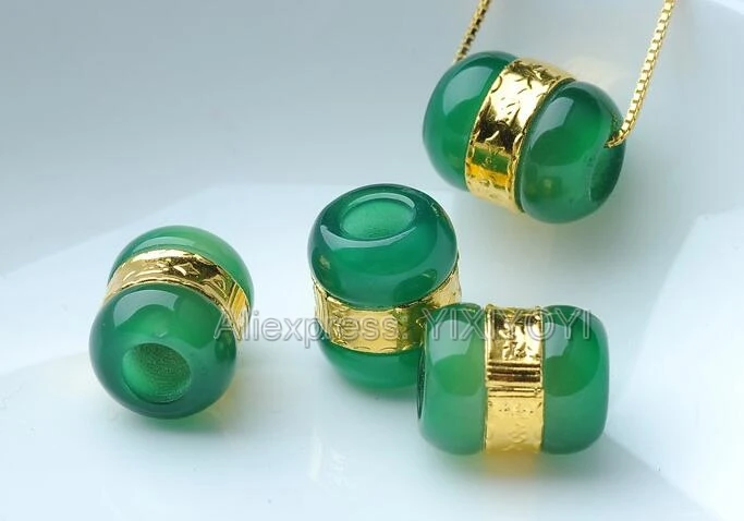 Натуральный белый нефрит + 18K ТВЕРДОЕ ЗОЛОТО инкрустированный круглый безопасный