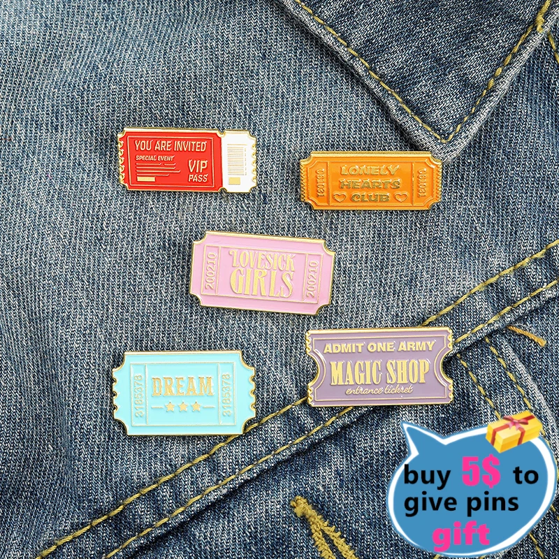 Эмалированные заколки для лацканов на заказ броши VIP-пропуска одинокого клуба