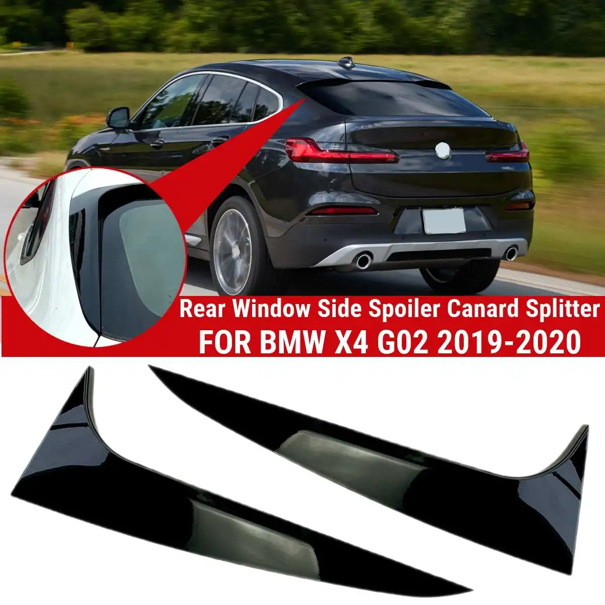 

Pair Vertical Spoilera Car Rear Window Side Spoiler Canard Splitter For BMW X4 G02 2019-2020 Auto Replacement Exterior Parts