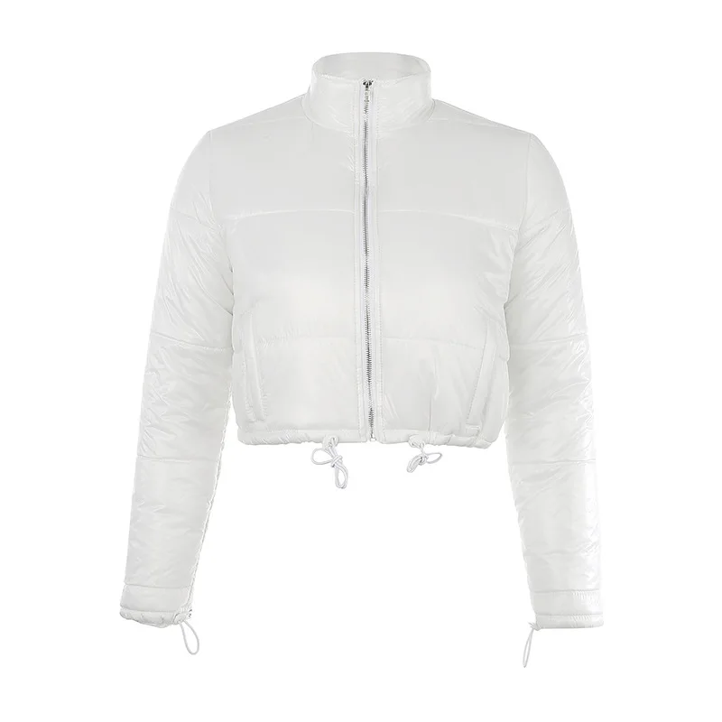 

FORERUN Oversized Jacket Women Winter Cropped Bubble Coat Stand Collar Puffer Coats Thicken Parka Abrigos Mujer Invierno 2019