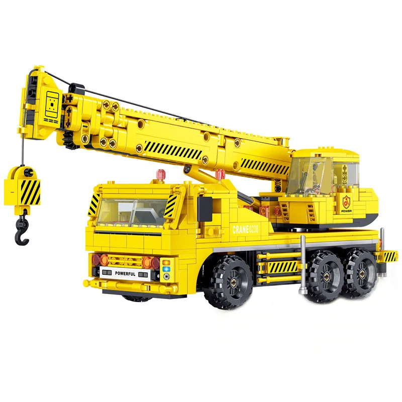 

City Engineering Mobile Crane Model Building Blocks DIY Technic Crab Excavator Vehicle Car Education Bricks Toys For Children