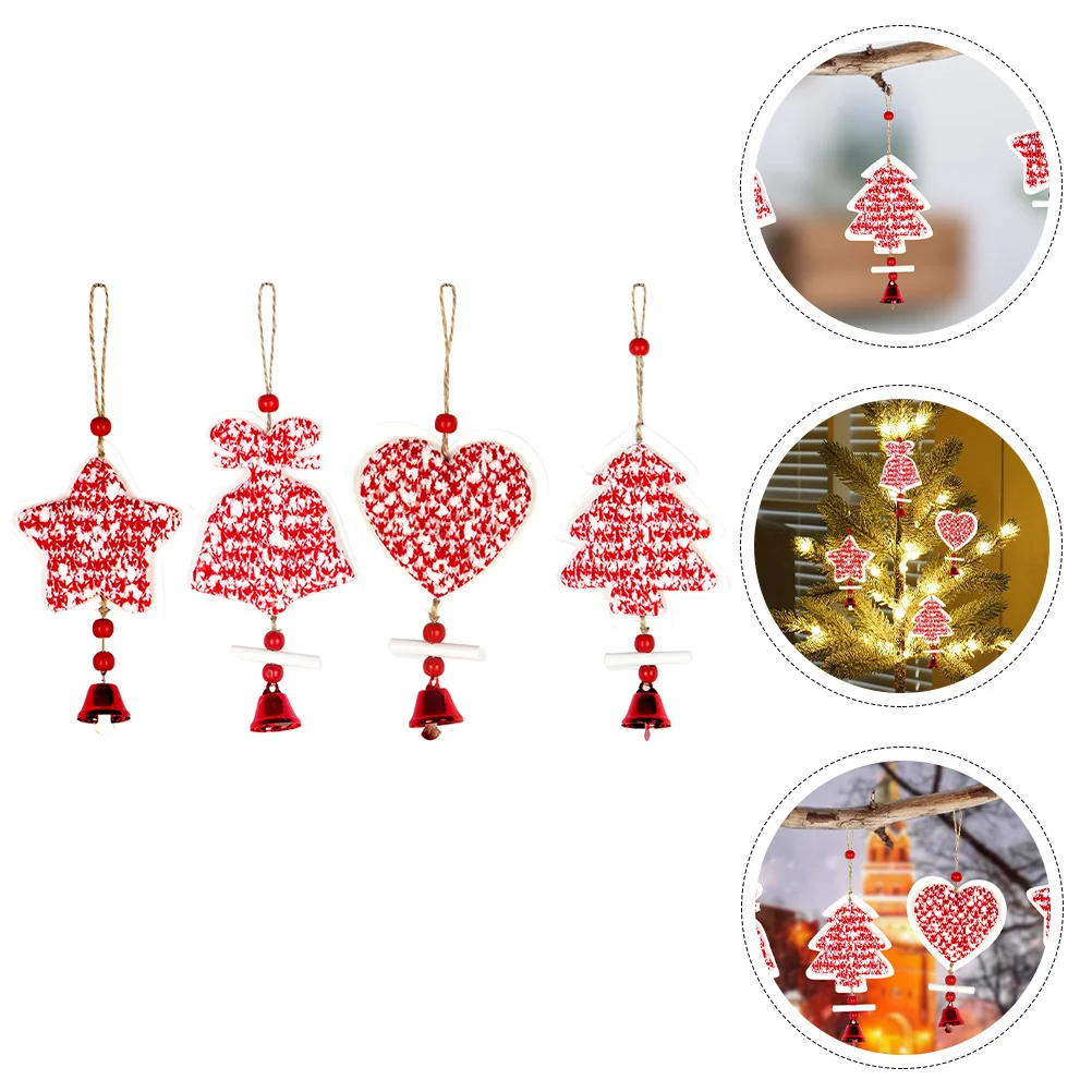 

4 шт., Новогодние подвески-колокольчики
