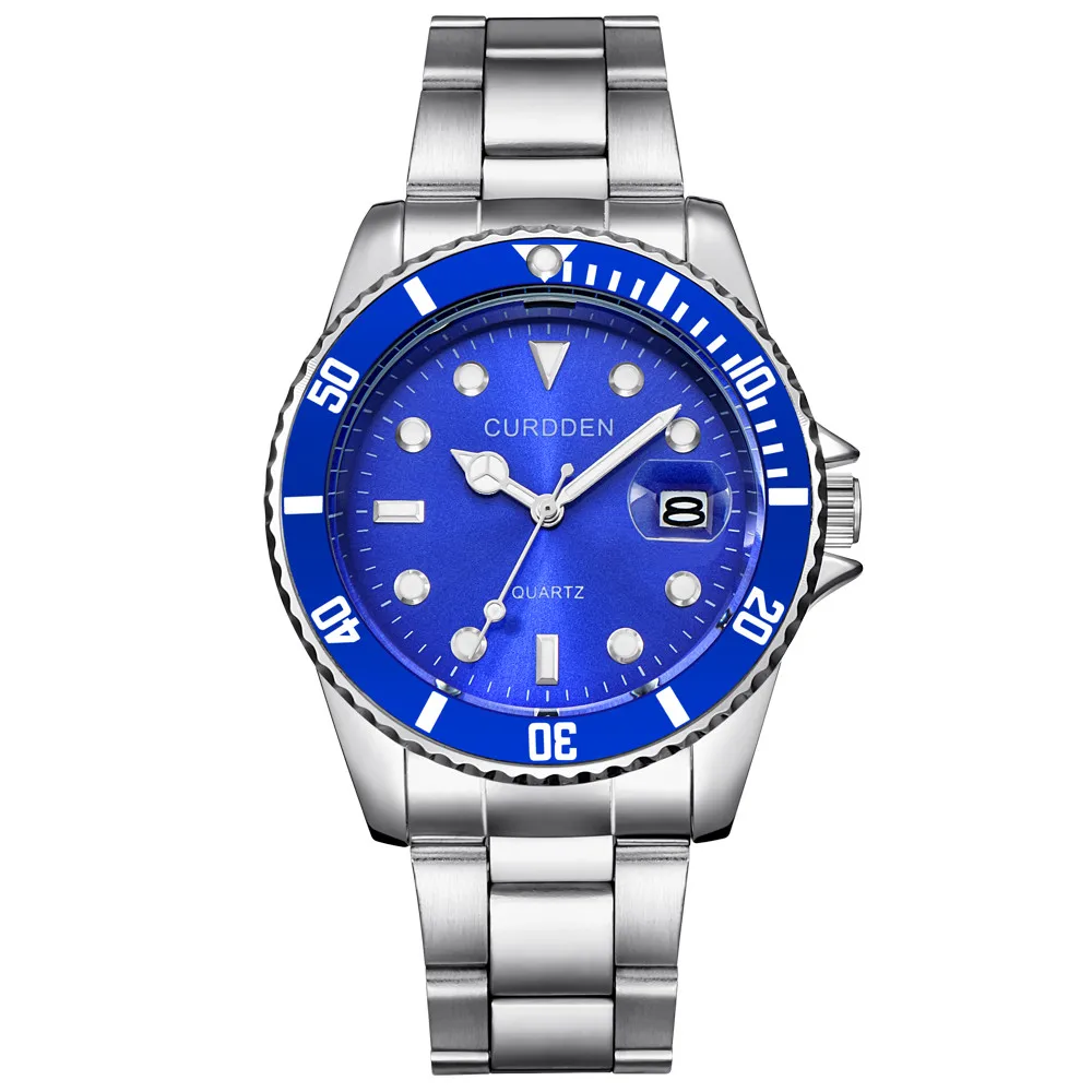 

reloj hombre Fashion Men Stainless Steel Watch Luxury Calendar Quartz Wristwatch Business Watches Man Clock relogio masculino