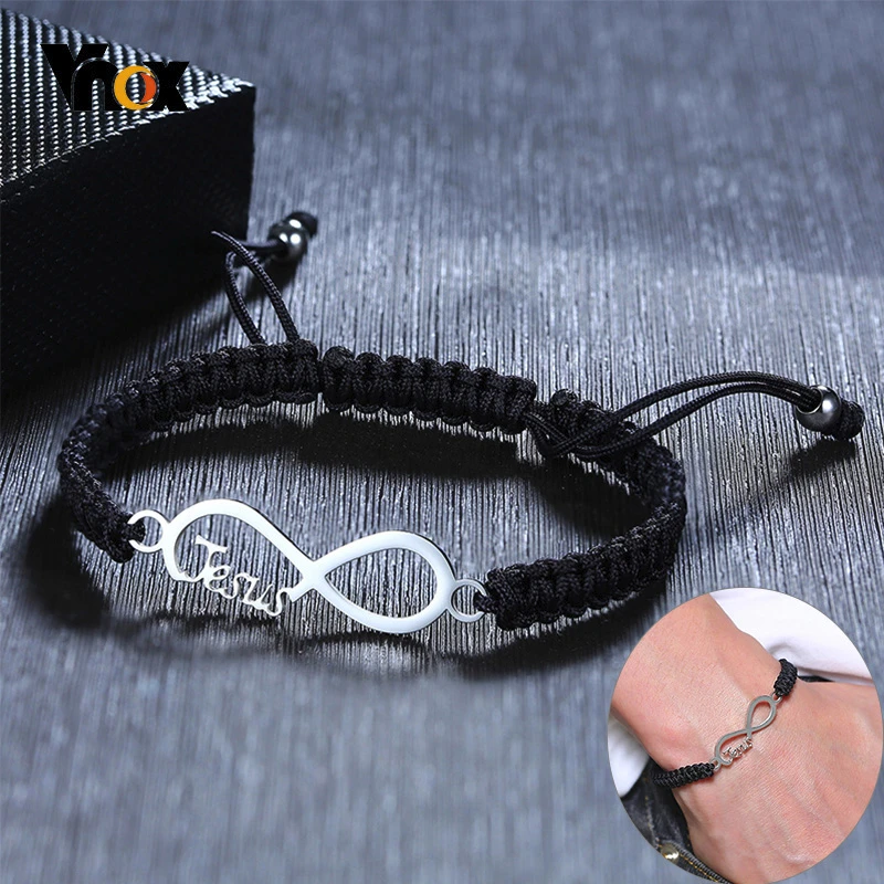 Vnox унисекс плетеные браслеты ручной работы нейлоновая веревка браслет-цепочка