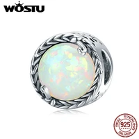 wostu sterling silver charm 925 colorful simple vine beads fit pandora charm bracelets for women jewelry making