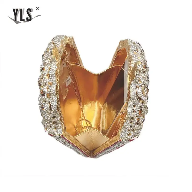 Роскошные вечерние женские сумочки с кристаллами и забавным попкорном клатч