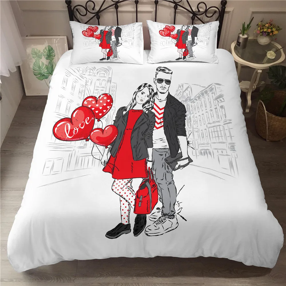 

Adult Bedroom Decor Twin Full Double Queen King Duvet Cover Set 3D Sweetheart Bedding Set Duvet Cover Set For Bedroom