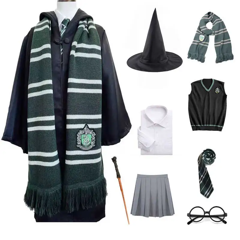 Костюм волшебника для детей и взрослых школьный халат плащ шарф галстук палочка