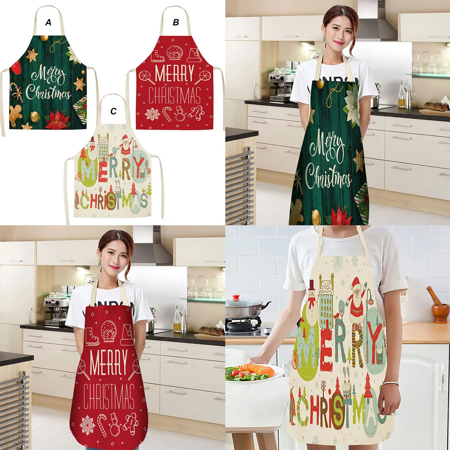 Behogar новогодний фартук футболка с забавным мультипликационным принтом Кухня
