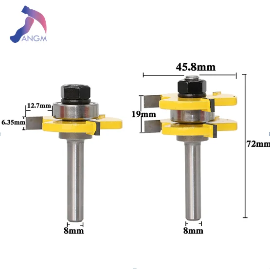 

Комбинированный нож с 3 зубцами 8 T, Напольный пазл-нож для столярных работ, Фрезерный резак, обрезной станок, резак для резьбы