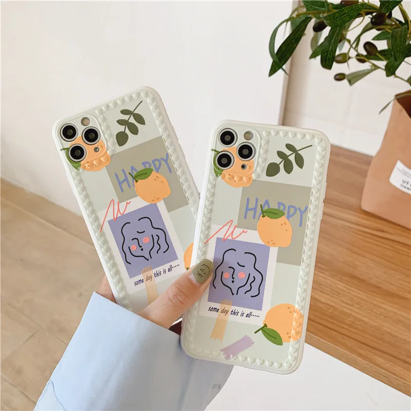 

Cute Art Illustration Phone Case For iphone 11 Pro Max 7 8 plus X XR XS Max Soft Cover Fashion Cartoon Capa For iphone SE 2020
