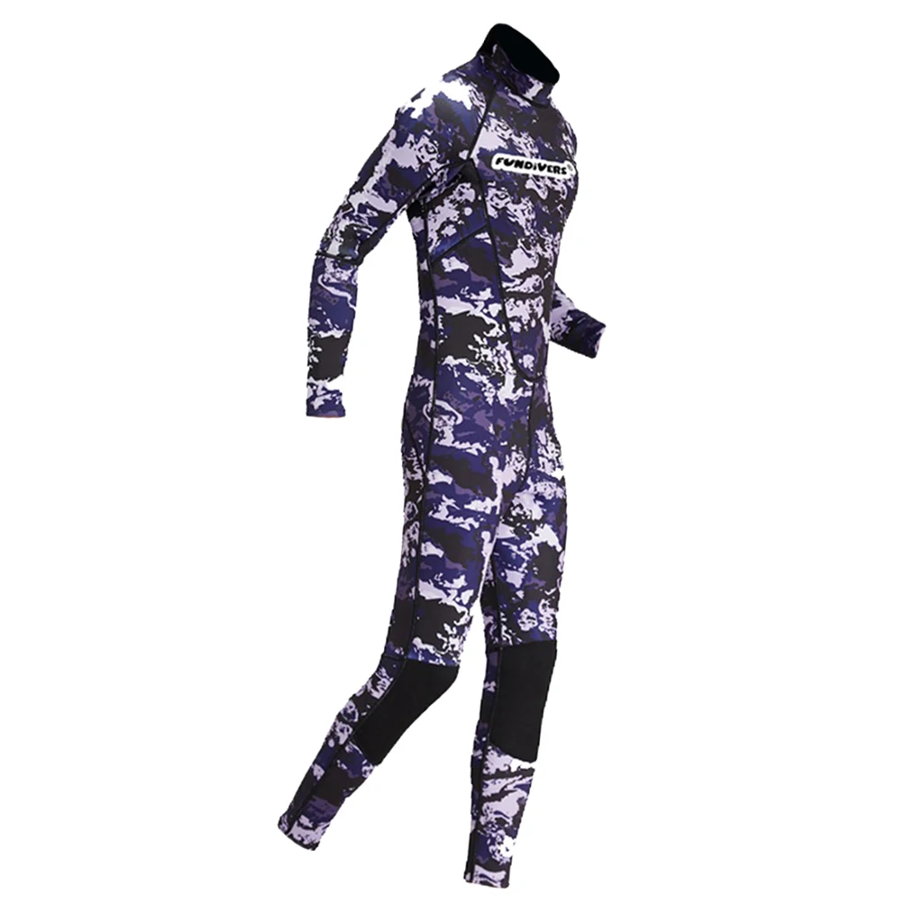 

Diving Suit Men 3mm Full Surfing Wetsuit Long Sleeve UV Protection Swimsuit with Back Zipper and Knee Pad - Various Sizes