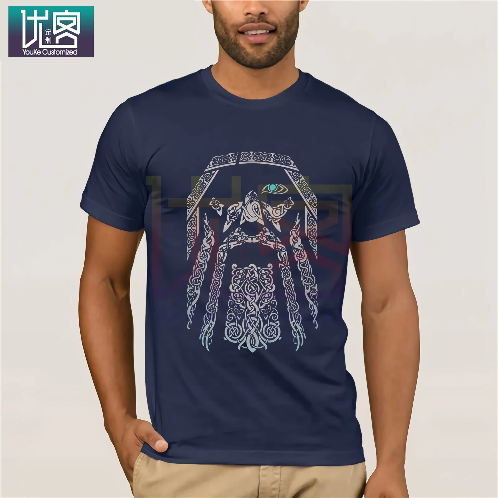 Футболка Vikings Odin Мужская 100% хлопок тройники короткий рукав топы отец подарок
