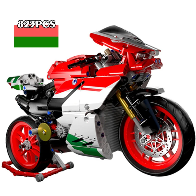 

Technical Block Ideas Motorcycle Model Building Blocks Motorbike Diy Bricks Toys Brithday Gifts for Children Kid
