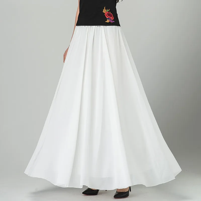 Женская длинная Плиссированная юбка макси богемная шифоновая размера плюс 5XL 6XL