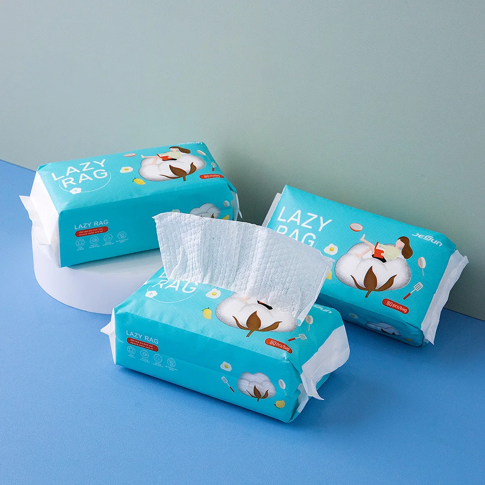 

Cleanhome Disposable Wood Pulp Cotton Non-woven Fabric Lazy Rag Drawer Paper Dry Wet Dual Purpose for Kitchen Dish 1 pack 80 pcs