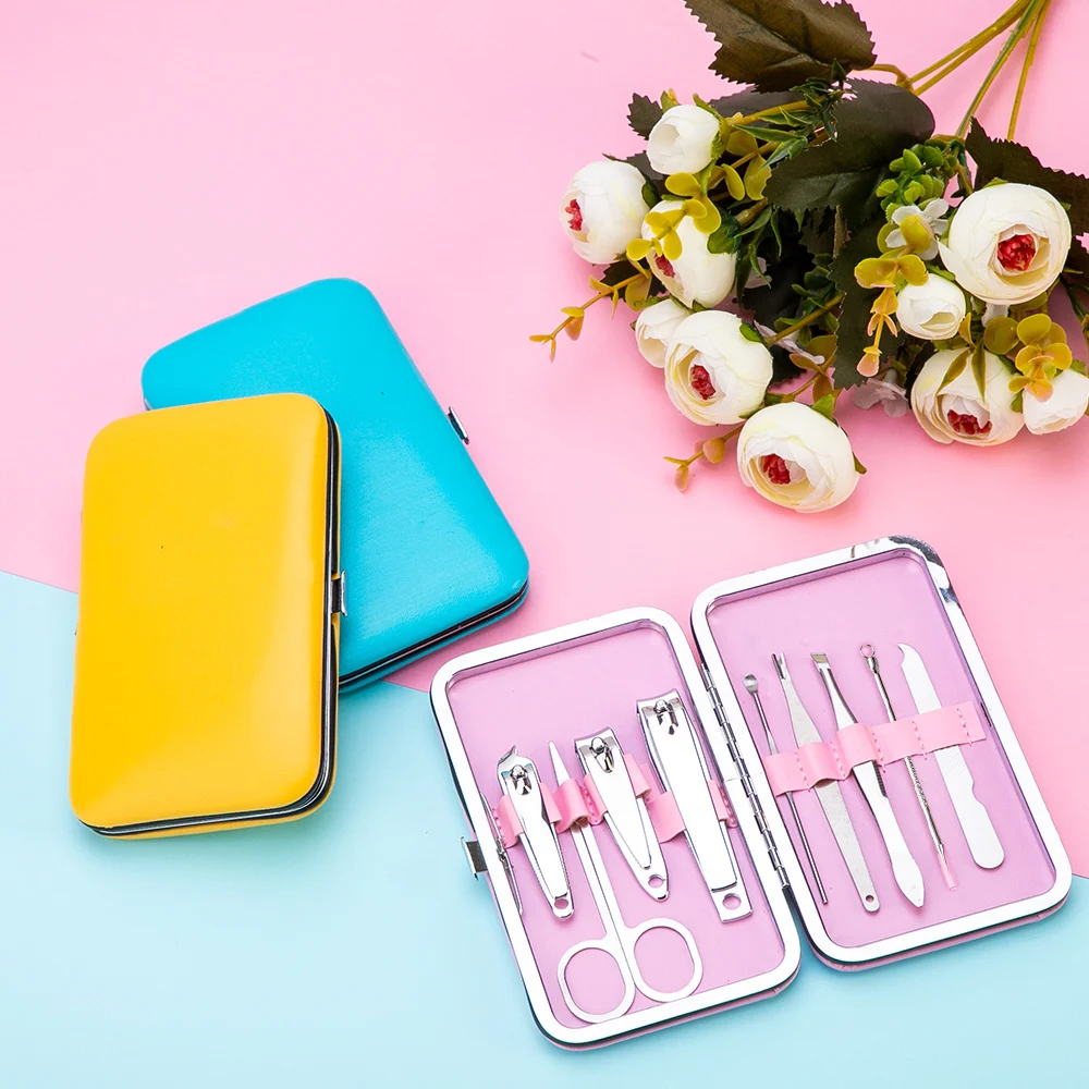 9 шт. портативный набор для маникюра и педикюра ножницы пинцет нож ушей
