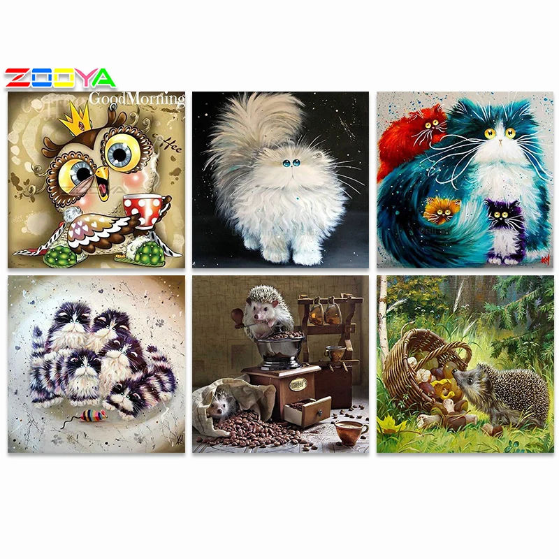 Новая 3d Алмазная вышивка 5D DIY картина Сова животные мозаика круглые стразы