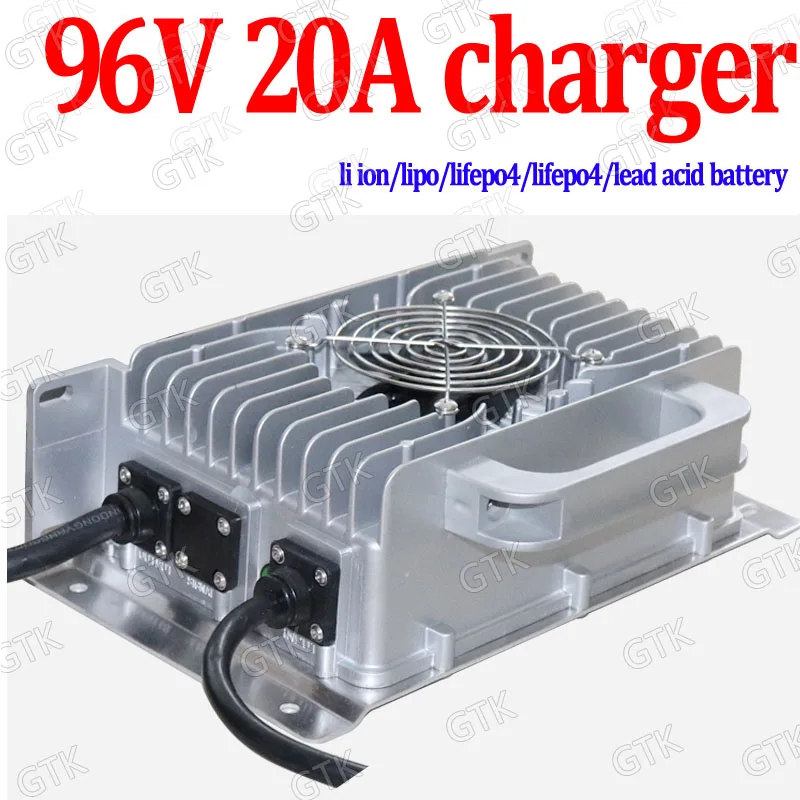 

GTK 96V 20A charger 32S 116.8V lifepo4 26S 109.2V lithium ion 20S 112V LTO lead acid 30A smart charger 200Ah 100ah 300ah battery