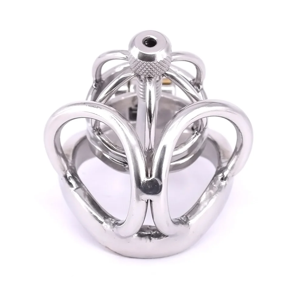 Нержавеющая сталь Мужской петух клетка металлический пенис изогнутые