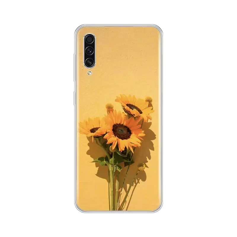 Подсолнух китайский желтый чехол мягкий для телефона samsung galaxy A3 A5 A7 A10 A20 E A30 S A40 A50