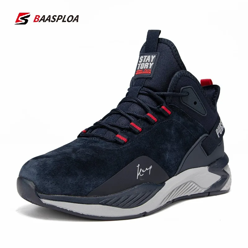 Baasplo Men's Winter Warm Cotton Shoes Waterproof Casual Running Shoes Fashion Male Snow Ankle Boots Outdoor Walking Shoes