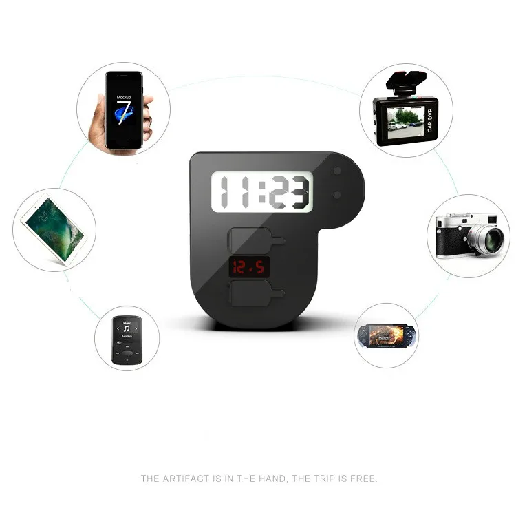 motorcycle parts scooter dual usb mobile phone charger car charger 2 1a charging with timetable waterproof mobile phone charger free global shipping