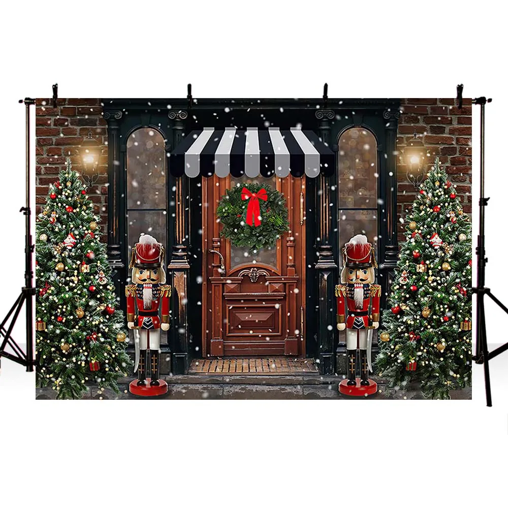 

Avezano Рождественская фотография декорация Рождественская елка зимний Снежный магазин портретный фон баннер фотосессия Фотостудия