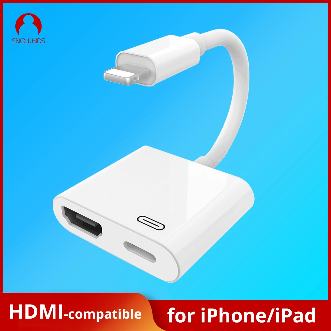 

Snowkids Phone HDMI-compatible Adapter for Ligtning to HDMI-compatible Adapter 4K iphone hdmi-compatible adapter hdmi extender