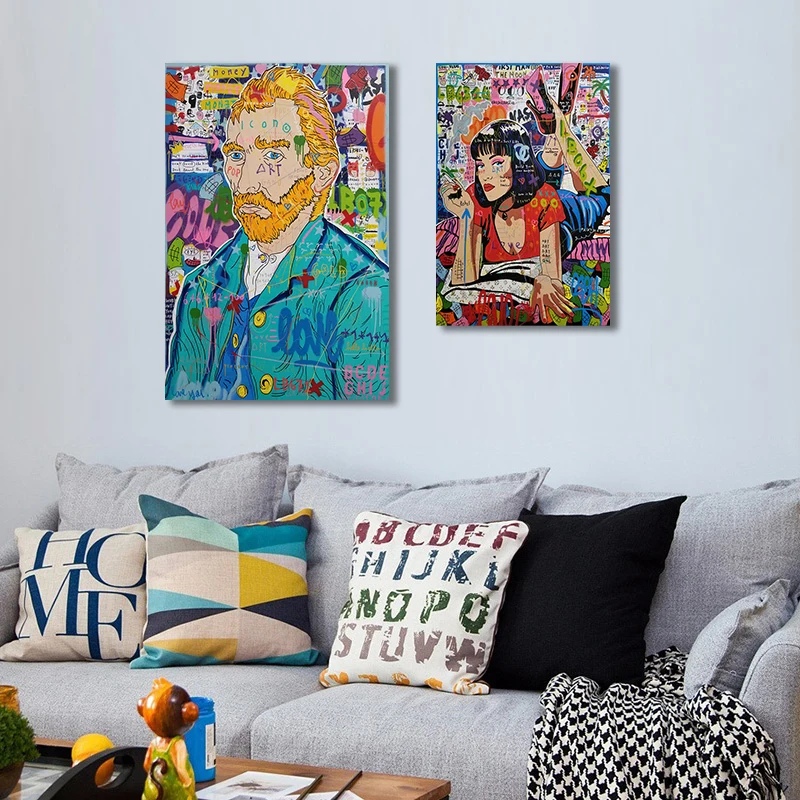 

Canvas Print Modern Picture Printing Wall Art Abstract Graffiti Poster for Room Decor Modern Home Decoration