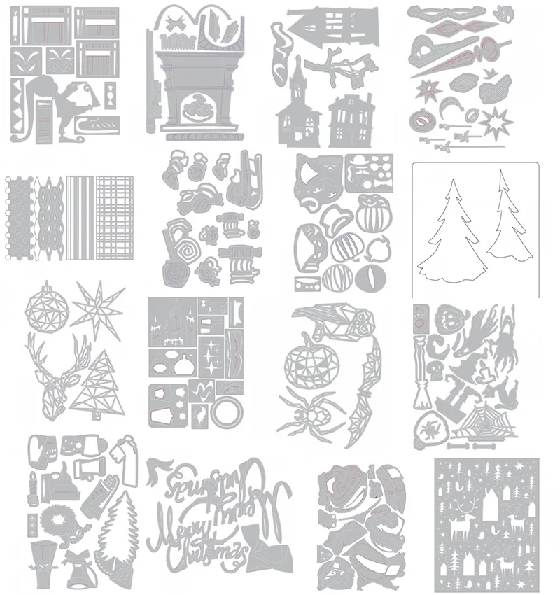 

Santa Claus Cutting Die Horror House Mold frame for Scrapbooking Craft Embossing Stencil Die Cut Card Making