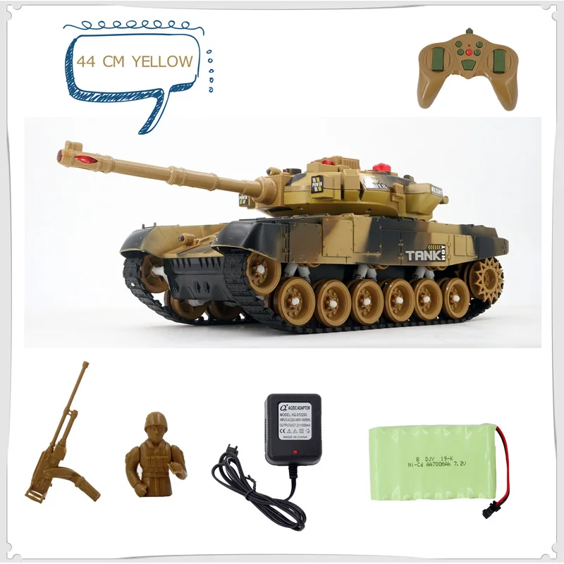 Brown 44cm Радиоуправляемый Танк 44 см радио война монстр грузовик Военные боевые Основные Танки трек скалолазание автомобиль против игрушек - Color: Brown 44cm