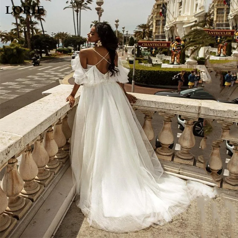Женское свадебное платье на бретельках LORIE элегантное кружевное невесты с