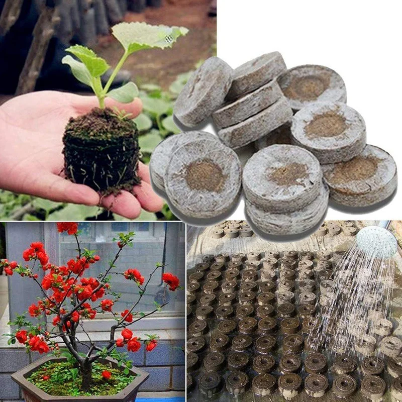 

50Pcs 3cm Transplanting Professional Plugs Soil Block Garden Starting Home Nursery Peat Pellets Plant Environmental