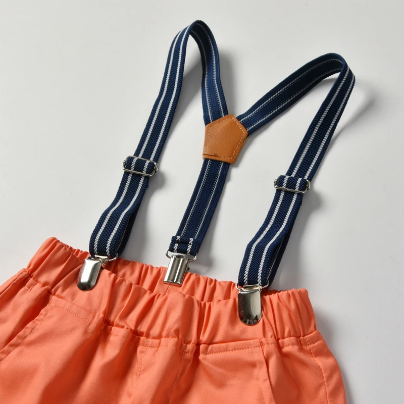

Kids Sets Short Sleeve Boy Shirts With Suspender Shorts Back To School Outfit Toddler Baby Outfits Boy Clothes