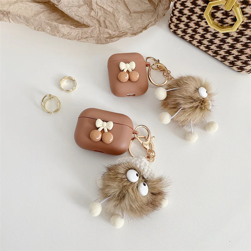 

Cute Plush Pendant Ear Case AirPods 1 and 2 Case Airpods Pro Case Airpod 3 Case Earphone Accessories Case