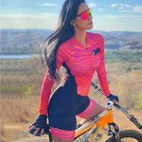 triathlon bike skinsuit womens cycling jersey jumpsuits long sleeve bicycle clothes pro mountain racing bike uniform ciclismo