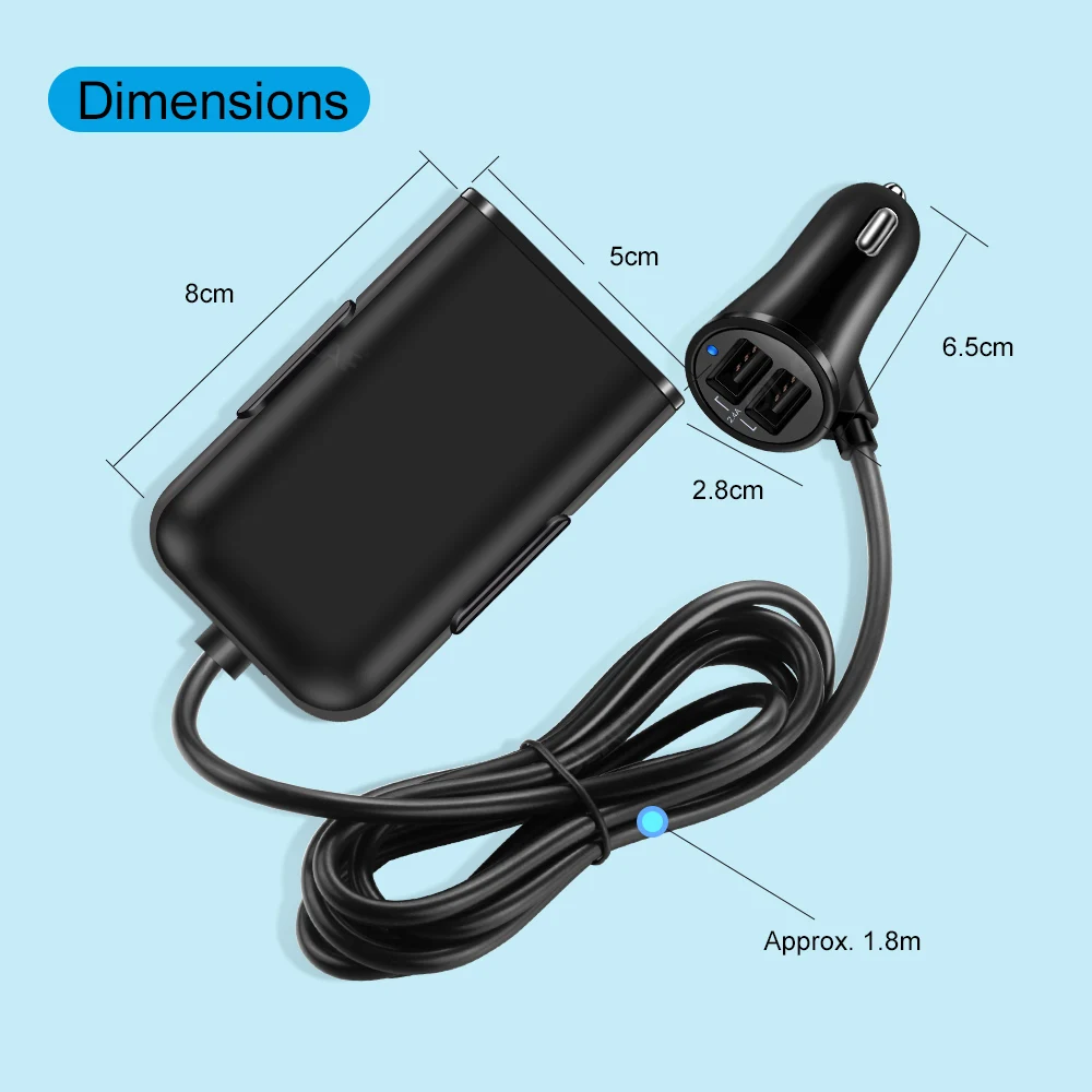 Автомобильное зарядное устройство QC3.0 4 порта 2 А 3 1 универсальное быстрое USB с