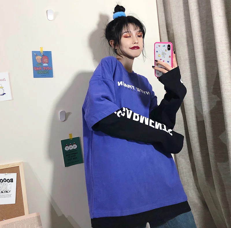 Футболка женская с длинным рукавом в Корейском стиле | Женская одежда