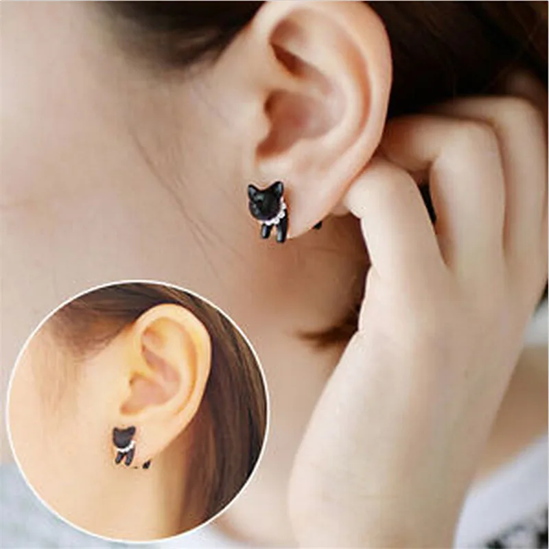 

Creative 3D Animal Earrings Cartoon Kitten Lovely Ear Stud Earrings Jewelry For Women Girls Female Minimalist Jewelry Gift
