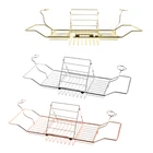 Новинка, многофункциональная Металлическая телескопическая стойка для ванны, нескользящий выдвижной держатель-книжка для бокалов вина, подставка для душа