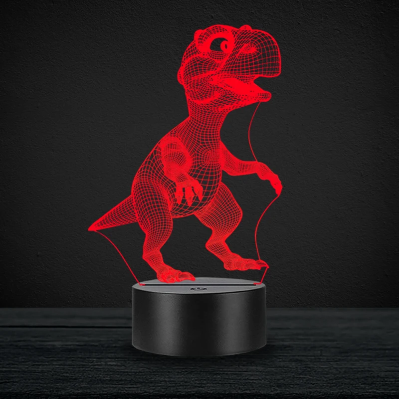 3d-лампа в виде животного маленький динозавр светодиодная подсветильник ка USB