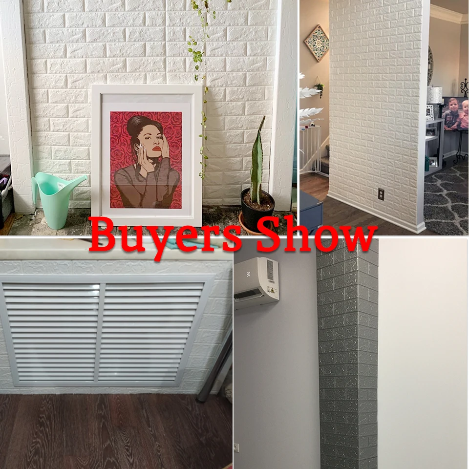 102030pcs self adhesive 3d brick sticker diy waterproof foam wallpaper kids room kitchen roof ceiling background wall decals free global shipping